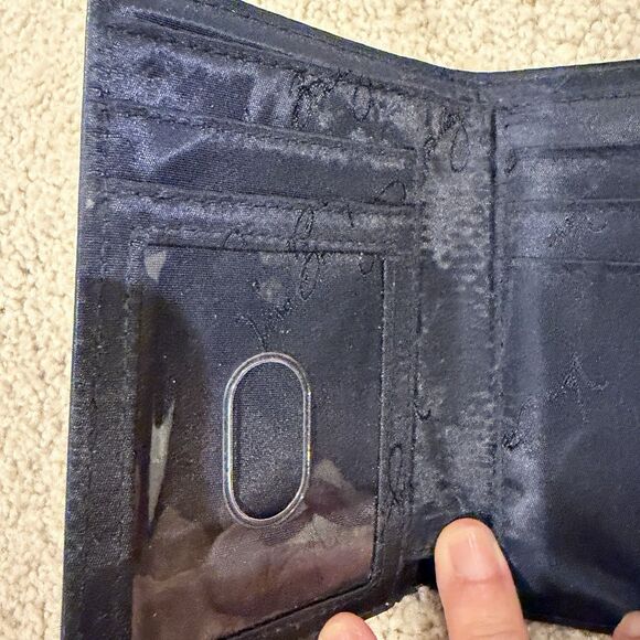 New Vera Bradley Wallet Morocco Navy Blue Laser Cut Petite Trifold Wallet Black - Picture 7 of 12